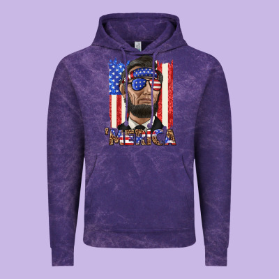 Vintage Hoodie merica with lincoln
