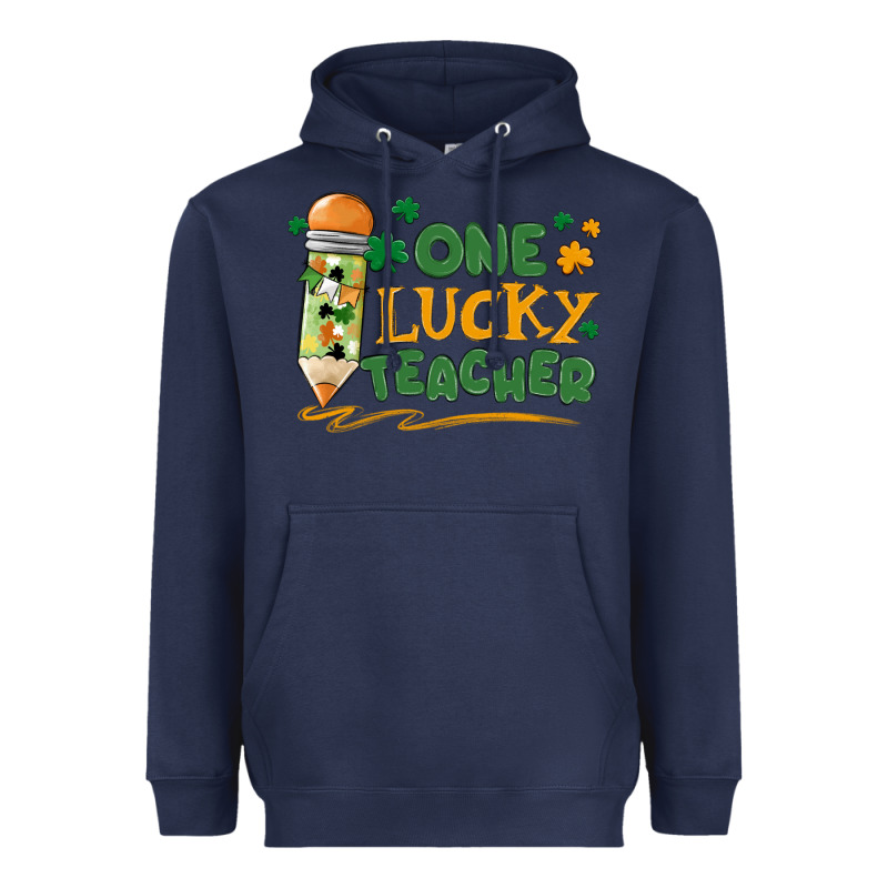 One Lucky Teacher Heavyweight Hoodie by MaliasSmallBusiness | Teevron
