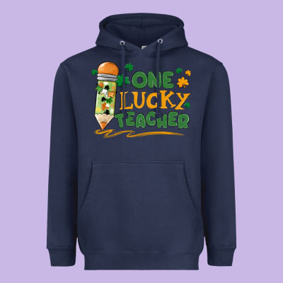 One Lucky Teacher Heavyweight Hoodie Designed By Maliassmallbusiness