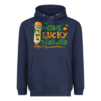 Navy one lucky teacher Heavyweight Hoodie - MaliasSmallBusiness