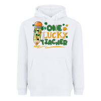 White one lucky teacher Heavyweight Hoodie - MaliasSmallBusiness