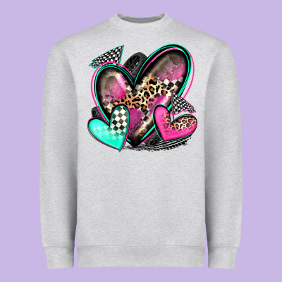 Race Hearts Heavyweight Sweatshirt Designed By Zillion Design Studio