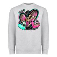 Heather Grey race hearts Heavyweight Sweatshirt - Zillion Design Studio