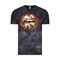 Cloud Black baseball lips Vintage Tee - Zillion Design Studio