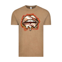 Vintage Coffee baseball lips Vintage Tee - Zillion Design Studio