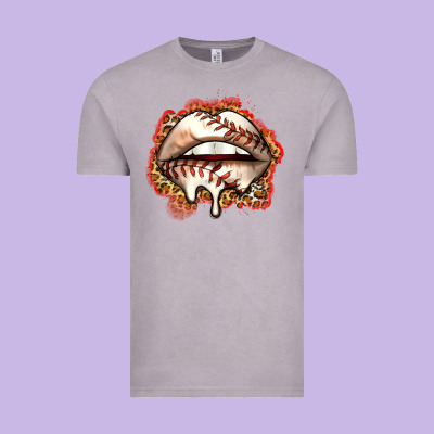 Baseball Lips Vintage Tee Designed By Zillion Design Studio
