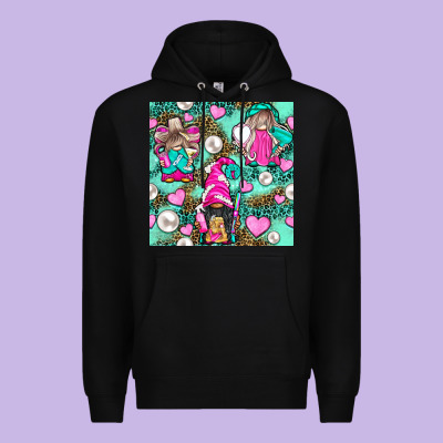 Hairdresser Gnomes With Hearts And Pearls With Leopard Premium Hoodie Designed By Bundleandbundleshop