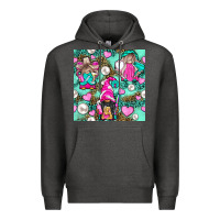 Charcoal Heather Hairdresser Gnomes With Hearts And Pearls With Leopard Premium Hoodie - BundleAndBundleShop