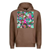 Chestnut Hairdresser Gnomes With Hearts And Pearls With Leopard Premium Hoodie - BundleAndBundleShop