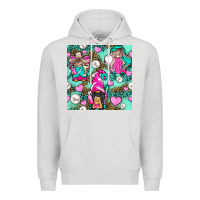 Dove Grey Hairdresser Gnomes With Hearts And Pearls With Leopard Premium Hoodie - BundleAndBundleShop