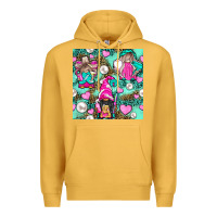 Mustard Hairdresser Gnomes With Hearts And Pearls With Leopard Premium Hoodie - BundleAndBundleShop
