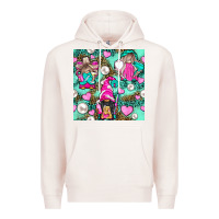 Pale Pink Hairdresser Gnomes With Hearts And Pearls With Leopard Premium Hoodie - BundleAndBundleShop