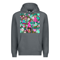 Rock Hairdresser Gnomes With Hearts And Pearls With Leopard Premium Hoodie - BundleAndBundleShop