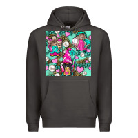 Smoke Hairdresser Gnomes With Hearts And Pearls With Leopard Premium Hoodie - BundleAndBundleShop