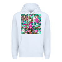 White Hairdresser Gnomes With Hearts And Pearls With Leopard Premium Hoodie - BundleAndBundleShop