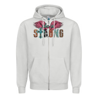 Dove Grey she is strong Zipper Hoodie - Artiststas