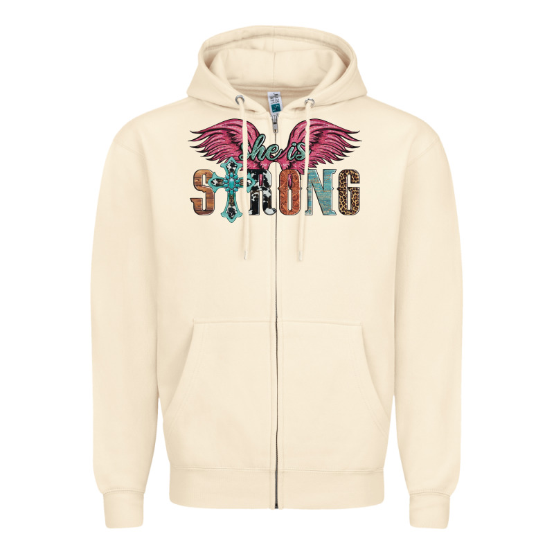 She Is Strong Zipper Hoodie by Artiststas | Teevron