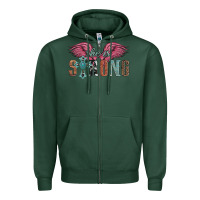 Sports Green she is strong Zipper Hoodie - Artiststas