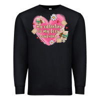 Black my valentine is my look boyfriend Premium Sweatshirt - MaliasSmallBusiness