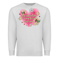 Dove Grey my valentine is my look boyfriend Premium Sweatshirt - MaliasSmallBusiness