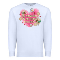 White my valentine is my look boyfriend Premium Sweatshirt - MaliasSmallBusiness