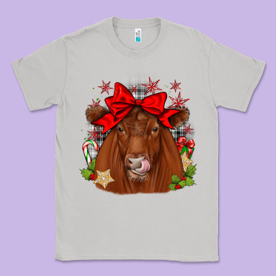 Christmas Red Angus Classic Tee Designed By Jahusdesignshop