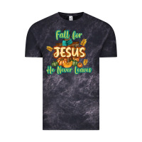 Cloud Black Fall for Jesus He Never Leaves Vintage Tee - texasbilliewilder