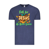 Vintage Denim Fall for Jesus He Never Leaves Vintage Tee - texasbilliewilder
