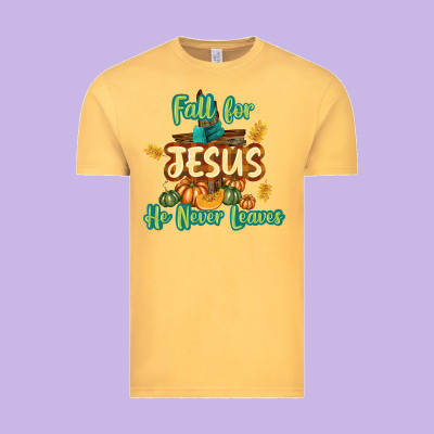 Fall For Jesus He Never Leaves Vintage Tee Designed By Texasbilliewilder
