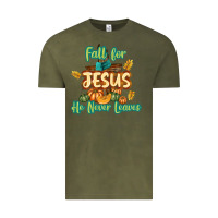 Vintage Olive Fall for Jesus He Never Leaves Vintage Tee - texasbilliewilder
