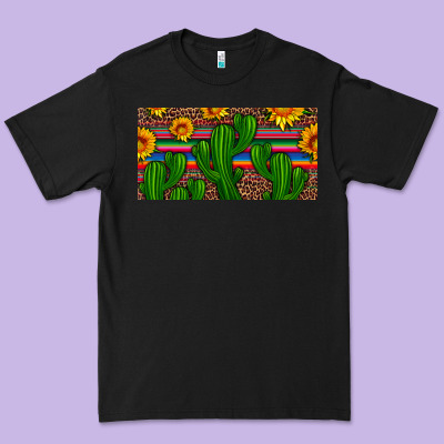 Sunflowers And Cactus License Plate Premium Tee Designed By Artiststas