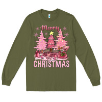 Army Green pink merry christmas bbs Long Sleeve Tee - BundleAndBundleShop