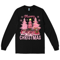 Black pink merry christmas bbs Long Sleeve Tee - BundleAndBundleShop