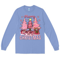 Colony Blue pink merry christmas bbs Long Sleeve Tee - BundleAndBundleShop