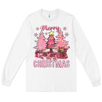 White pink merry christmas bbs Long Sleeve Tee - BundleAndBundleShop