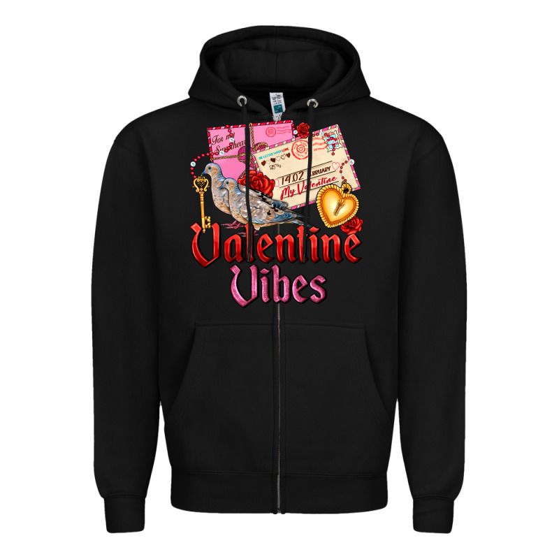 Valentine Vibes Zipper Hoodie by AdoDesignShop | Teevron