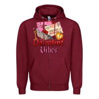Burgundy valentine vibes Zipper Hoodie - AdoDesignShop