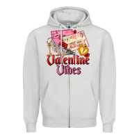 Dove Grey valentine vibes Zipper Hoodie - AdoDesignShop
