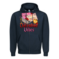Navy valentine vibes Zipper Hoodie - AdoDesignShop