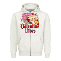 Oatmeal Heather valentine vibes Zipper Hoodie - AdoDesignShop