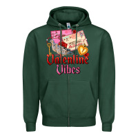 Sports Green valentine vibes Zipper Hoodie - AdoDesignShop