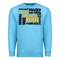 Ocean Blue i am a black man Premium Sweatshirt - MaliasSmallBusiness