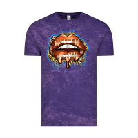 Cloud Purple american football lips Vintage Tee - Zillion Design Studio