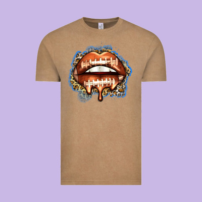 American Football Lips Vintage Tee Designed By Zillion Design Studio