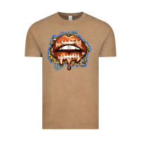 Vintage Coffee american football lips Vintage Tee - Zillion Design Studio