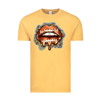 Vintage Mustard american football lips Vintage Tee - Zillion Design Studio