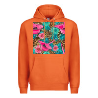 Carrot Hairdresser Hair Color Mixing Bowl And Dye Brush With Flowers And Leop Premium Hoodie - BundleAndBundleShop