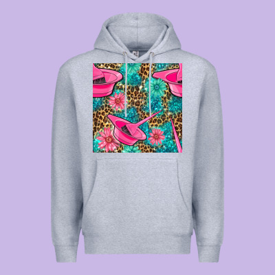 Hairdresser Hair Color Mixing Bowl And Dye Brush With Flowers And Leop Premium Hoodie Designed By Bundleandbundleshop