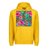 Lemon Hairdresser Hair Color Mixing Bowl And Dye Brush With Flowers And Leop Premium Hoodie - BundleAndBundleShop