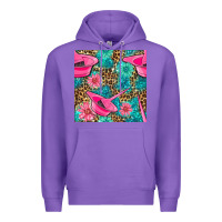 Purple Hairdresser Hair Color Mixing Bowl And Dye Brush With Flowers And Leop Premium Hoodie - BundleAndBundleShop
